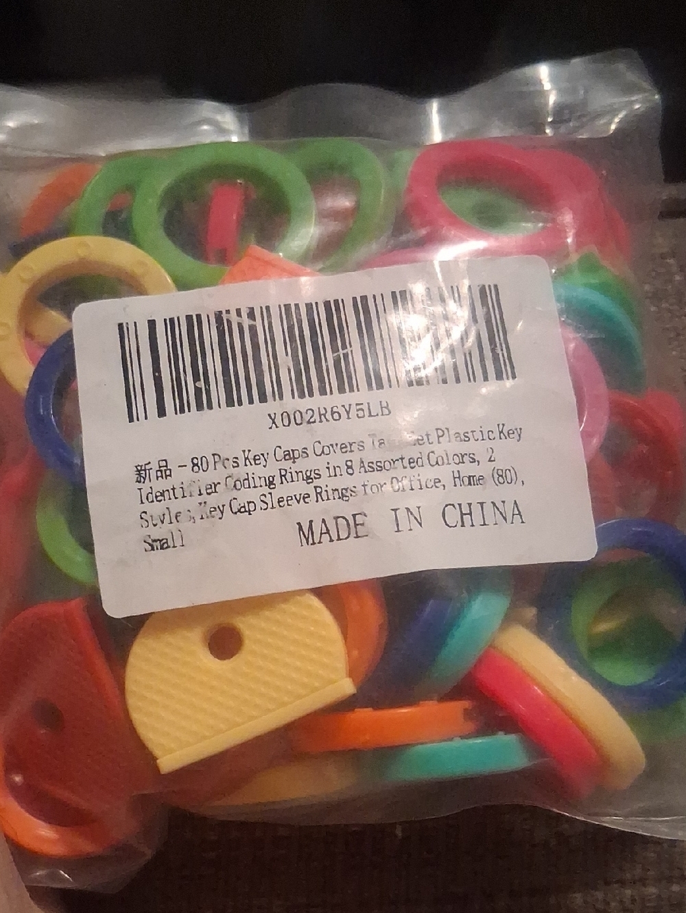 Assorted Color Key Caps & Coding Rings - Multicolor